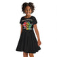 African Black Power Kid Short Sleeve Dress Unapologetically Black Raised Fist