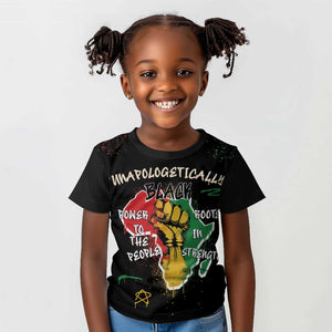 African Black Power Kid T shirt Unapologetically Black Raised Fist