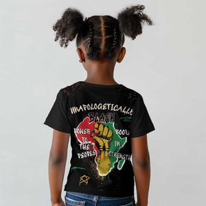 African Black Power Kid T shirt Unapologetically Black Raised Fist