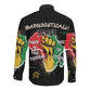 African Black Power Long Sleeve Button Shirt Unapologetically Black Raised Fist