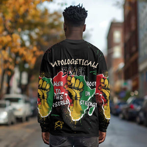 African Black Power Long Sleeve Shirt Unapologetically Black Raised Fist