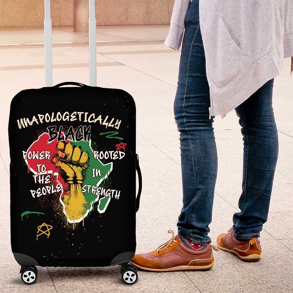 African Black Power Luggage Cover Unapologetically Black Raised Fist