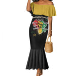 African Black Power Mermaid Dress Unapologetically Black Raised Fist