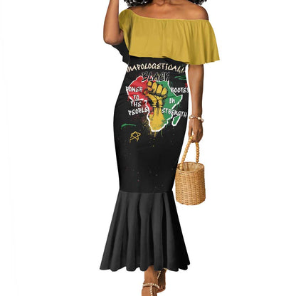 African Black Power Mermaid Dress Unapologetically Black Raised Fist