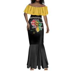 African Black Power Mermaid Dress Unapologetically Black Raised Fist