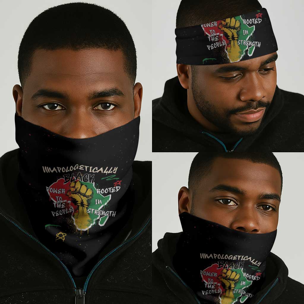African Black Power Neck Gaiter Unapologetically Black Raised Fist DT03