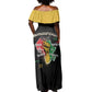 African Black Power Off Shoulder Maxi Dress Unapologetically Black Raised Fist