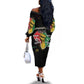 African Black Power Off The Shoulder Long Sleeve Dress Unapologetically Black Raised Fist