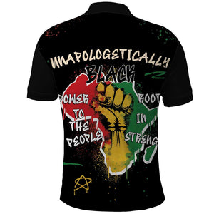 African Black Power Polo Shirt Unapologetically Black Raised Fist