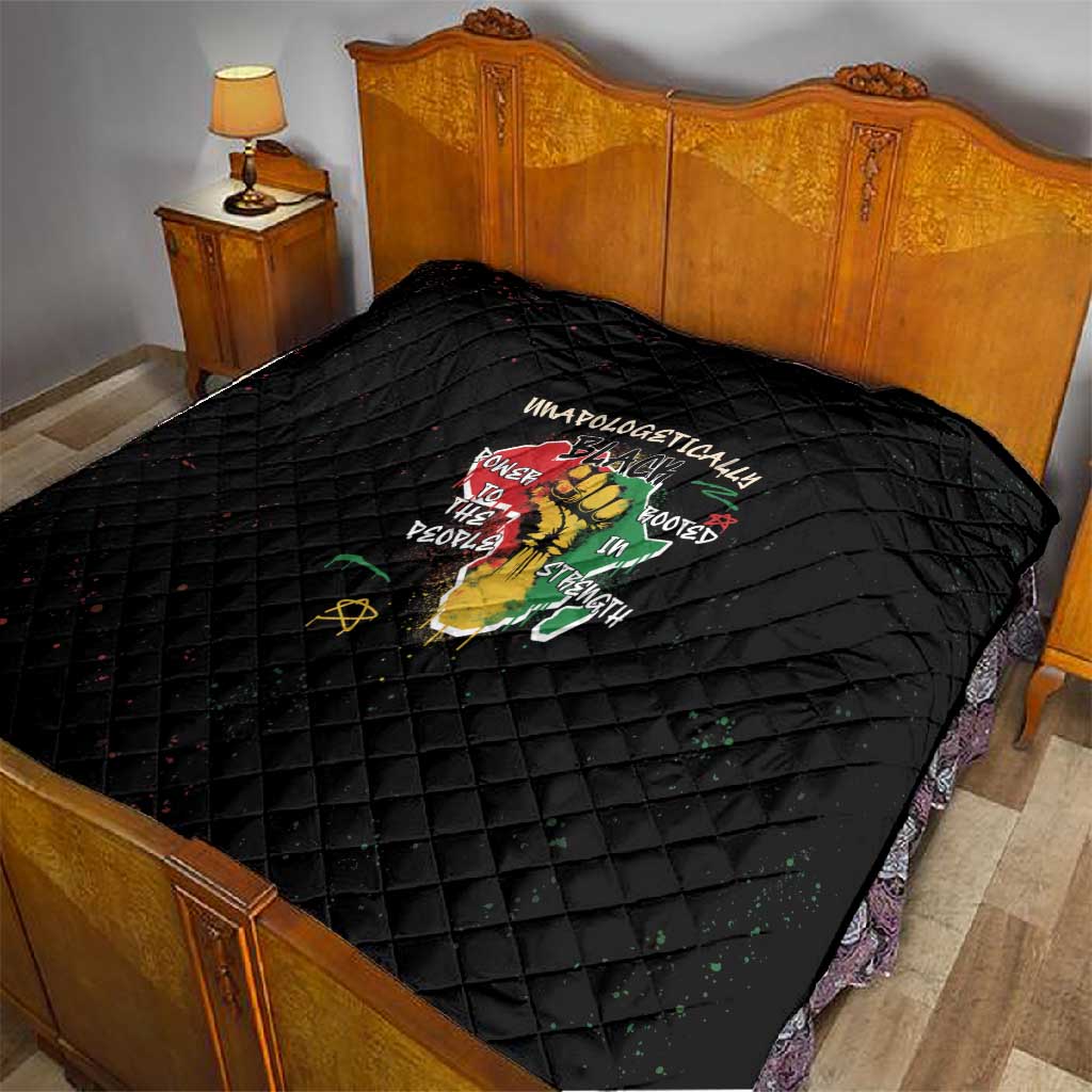 African Black Power Quilt Unapologetically Black Raised Fist
