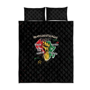 African Black Power Quilt Bed Set Unapologetically Black Raised Fist