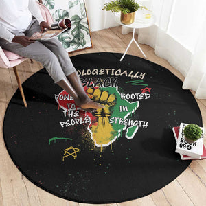 African Black Power Round Carpet Unapologetically Black Raised Fist