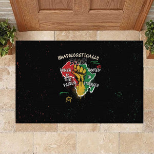 African Black Power Rubber Doormat Unapologetically Black Raised Fist