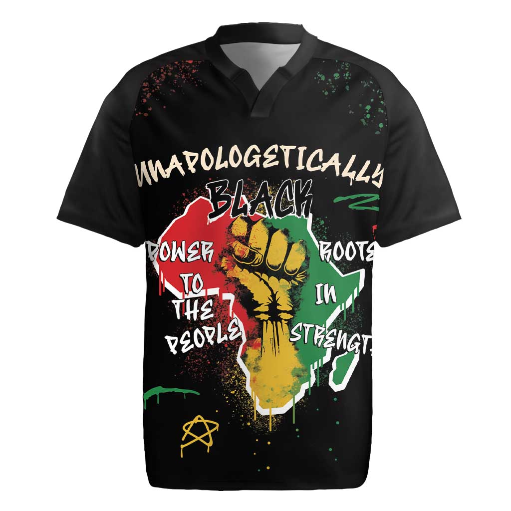 African Black Power Rugby Jersey Unapologetically Black Raised Fist