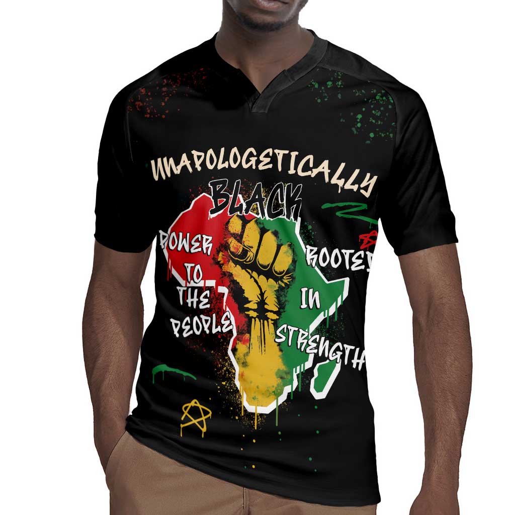 African Black Power Rugby Jersey Unapologetically Black Raised Fist