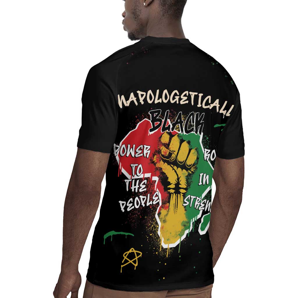 African Black Power Rugby Jersey Unapologetically Black Raised Fist