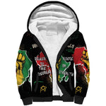 African Black Power Sherpa Hoodie Unapologetically Black Raised Fist