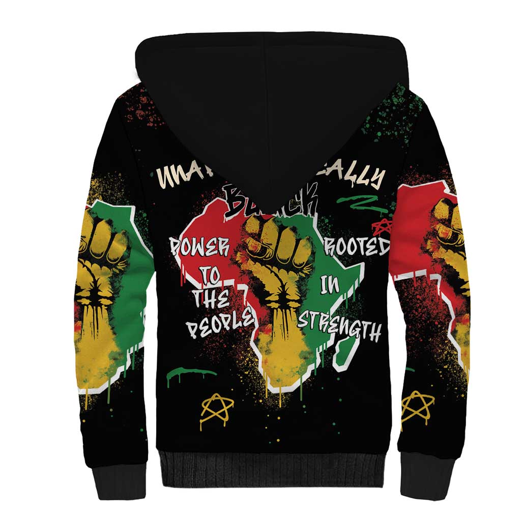 African Black Power Sherpa Hoodie Unapologetically Black Raised Fist