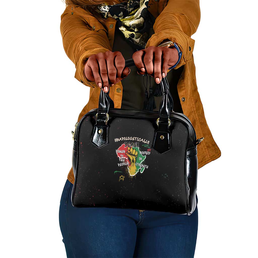 African Black Power Shoulder Handbag Unapologetically Black Raised Fist