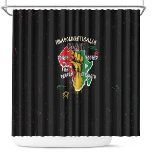 African Black Power Shower Curtain Unapologetically Black Raised Fist