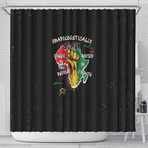 African Black Power Shower Curtain Unapologetically Black Raised Fist