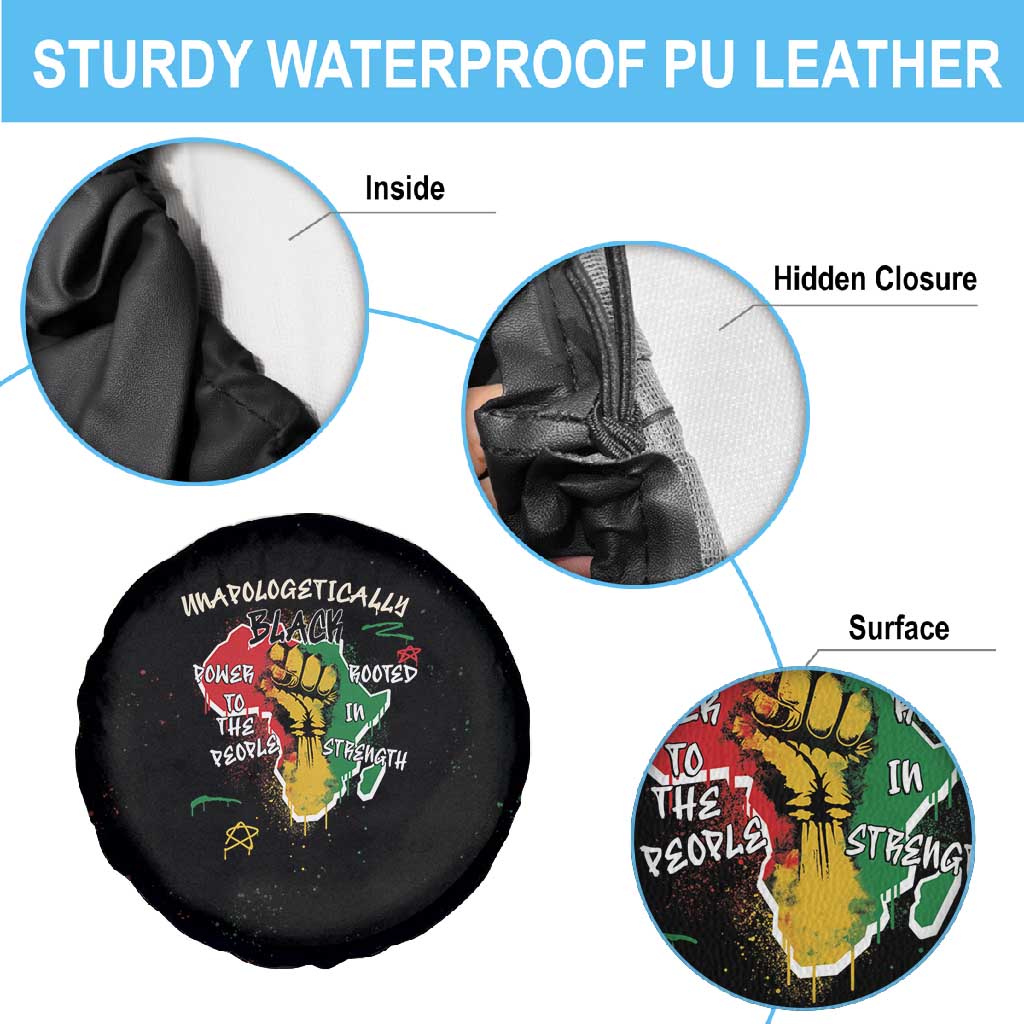 African Black Power Spare Tire Cover Unapologetically Black Raised Fist