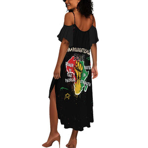 African Black Power Summer Maxi Dress Unapologetically Black Raised Fist