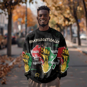 African Black Power Sweatshirt Unapologetically Black Raised Fist
