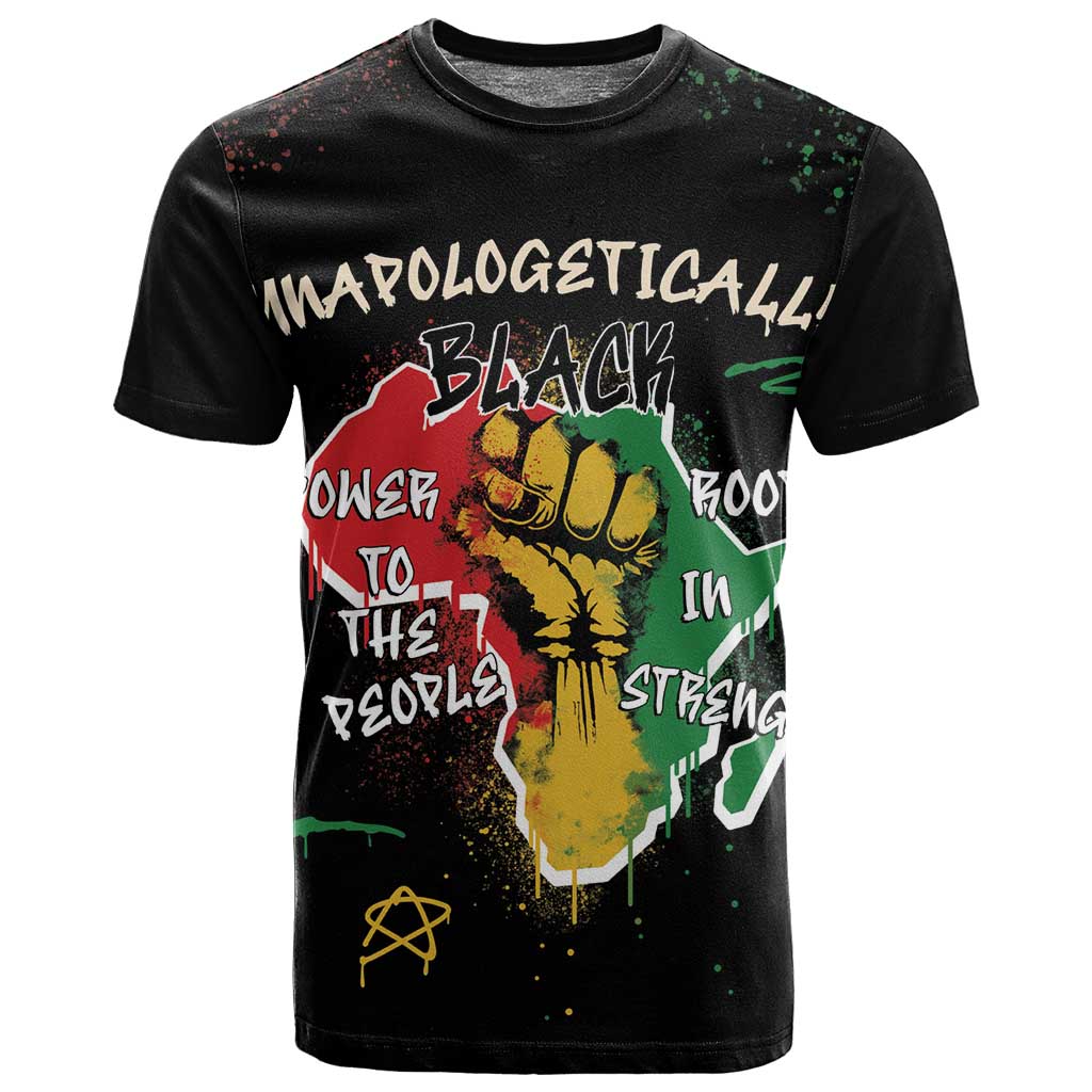 African Black Power T shirt Unapologetically Black Raised Fist