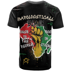African Black Power T shirt Unapologetically Black Raised Fist