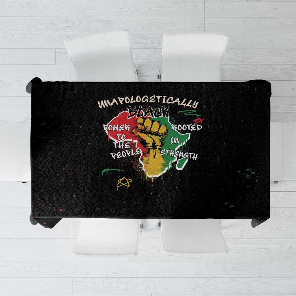 African Black Power Tablecloth Unapologetically Black Raised Fist