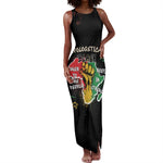 African Black Power Tank Maxi Dress Unapologetically Black Raised Fist