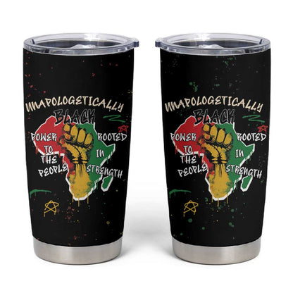 African Black Power Tumbler Cup Unapologetically Black Raised Fist