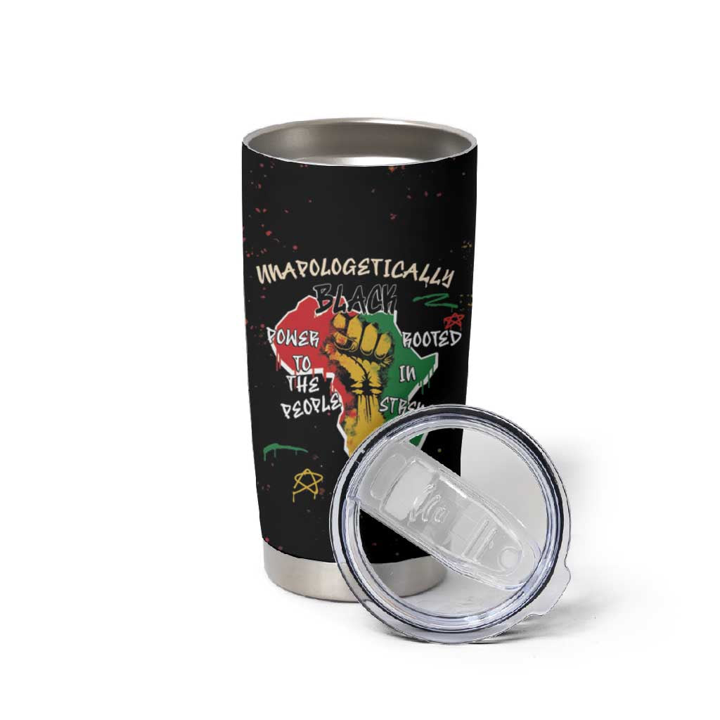 African Black Power Tumbler Cup Unapologetically Black Raised Fist