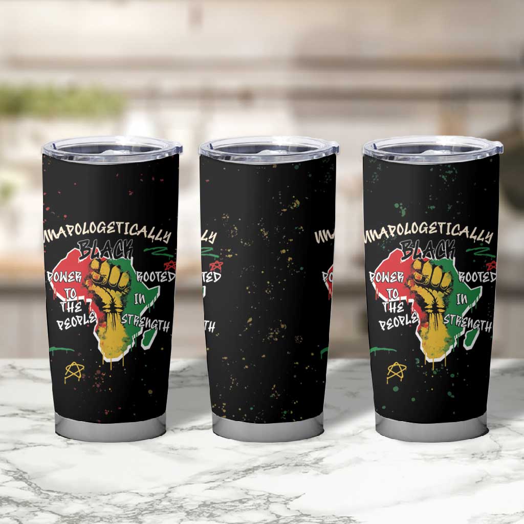 African Black Power Tumbler Cup Unapologetically Black Raised Fist