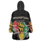 African Black Power Wearable Blanket Hoodie Unapologetically Black Raised Fist