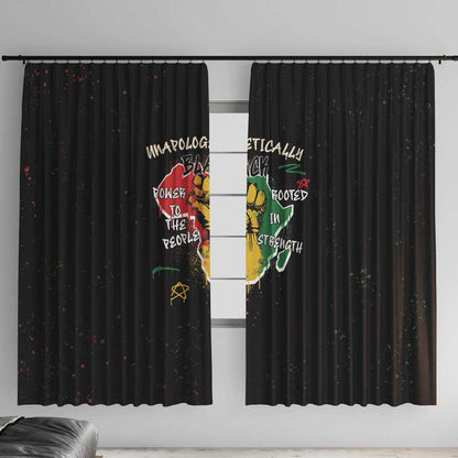 African Black Power Window Curtain Unapologetically Black Raised Fist