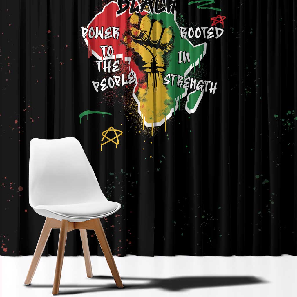 African Black Power Window Curtain Unapologetically Black Raised Fist