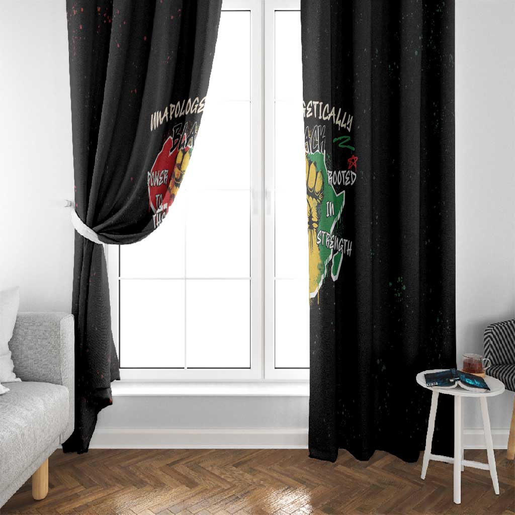 African Black Power Window Curtain Unapologetically Black Raised Fist