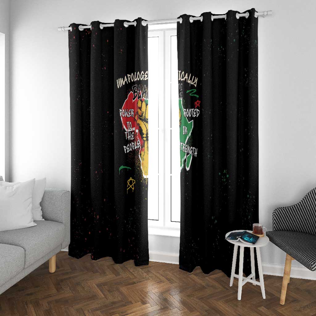 African Black Power Window Curtain Unapologetically Black Raised Fist