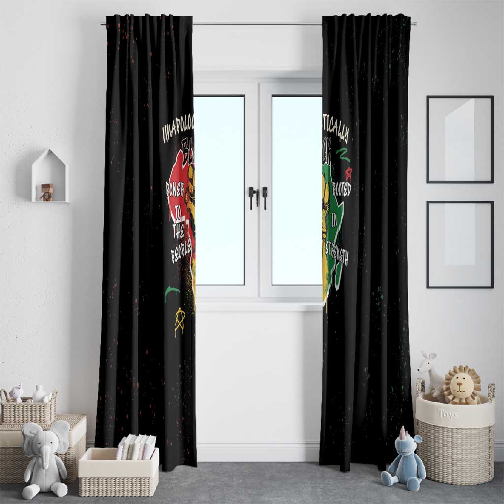 African Black Power Window Curtain Unapologetically Black Raised Fist