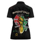 African Black Power Women Polo Shirt Unapologetically Black Raised Fist