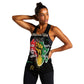 African Black Power Women Racerback Tank Unapologetically Black Raised Fist