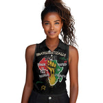 African Black Power Women Sleeveless Polo Shirt Unapologetically Black Raised Fist