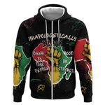 African Black Power Zip Hoodie Unapologetically Black Raised Fist