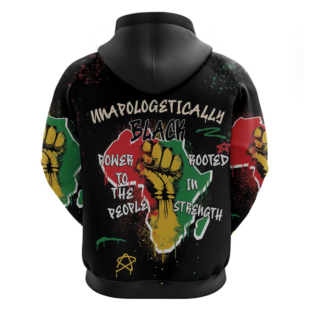 African Black Power Zip Hoodie Unapologetically Black Raised Fist