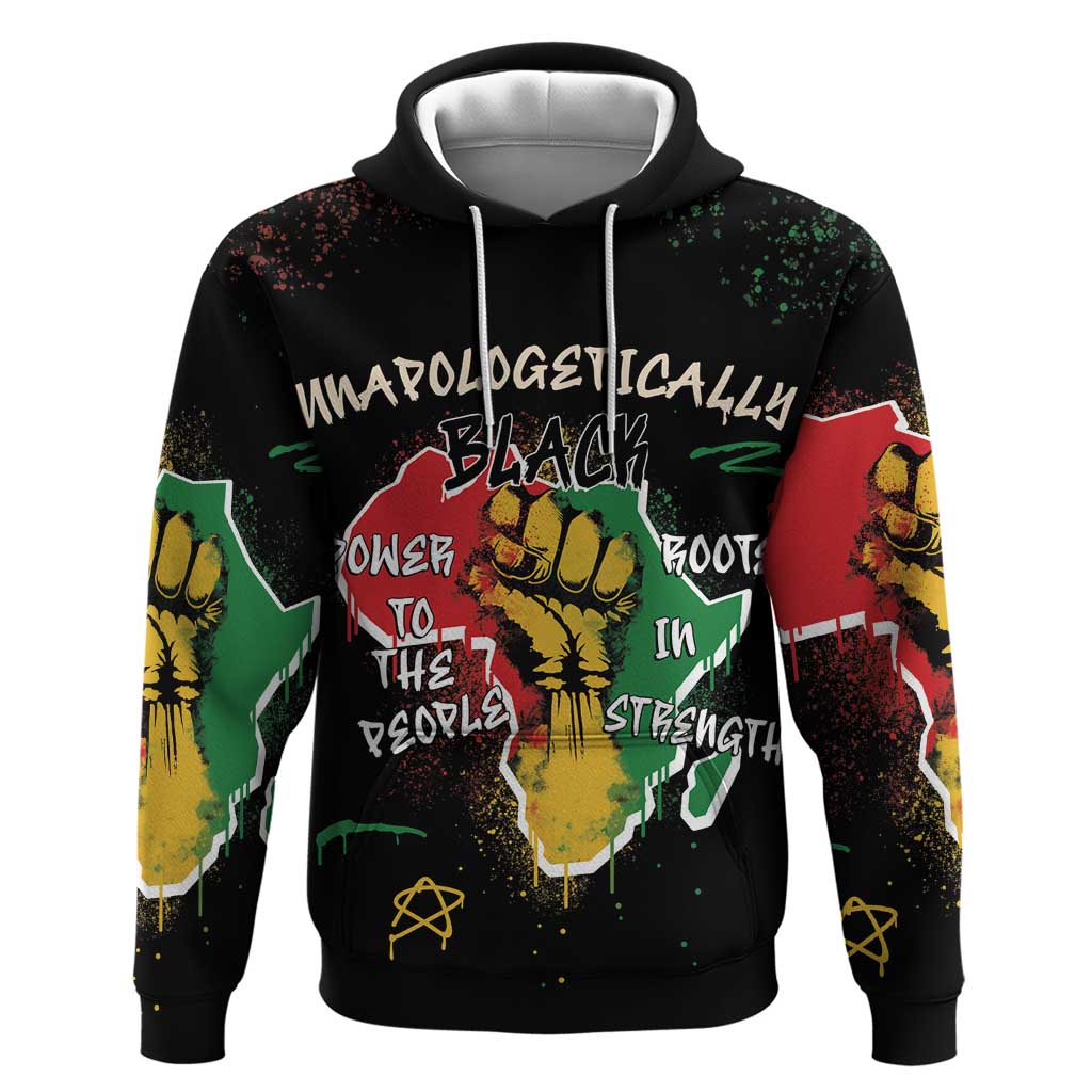 African Black Power Zip Hoodie Unapologetically Black Raised Fist