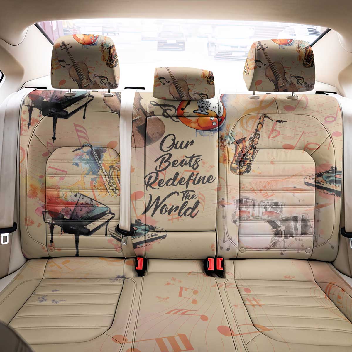Our Beats Redefine The World African Back Car Seat Cover Afro Music