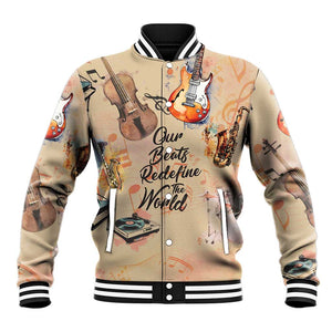 Our Beats Redefine The World African Baseball Jacket Afro Music