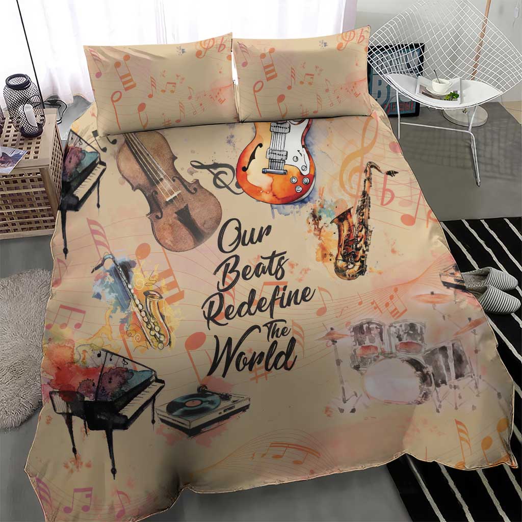 Our Beats Redefine The World African Bedding Set Afro Music